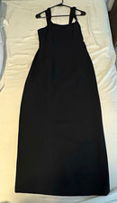 Carole Little Black Sleeveless Square Neck Lined Maxi Dress Regular 6 Zip