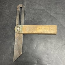Vintage Marples & Sons Wood & Brass Sliding T-Bevel Tool