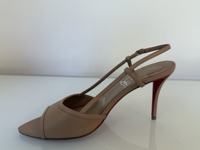 NEW CHRISTIAN LOUBOUTIN Miss Z Open Toe Slingback Sandal Blush