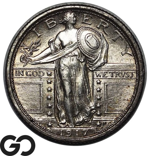 1917 Standing Liberty Quarter Type 1 Full Head, Choice BU++ FH