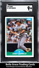 1989 Score Jose Canseco #1 Oakland Athletics SGC 9 MLB Baseball 