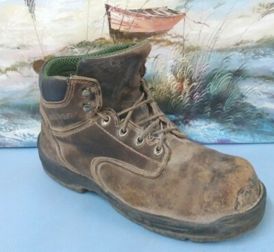 Red Wing Shoes Mens 9 D Steel Toe Brown Leather Lace Up Work Boot Original Rare Vintage 90s Red Wing Shoes Steel Toe Boots  main image 2
