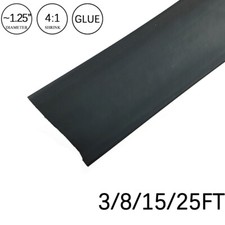 4:1 Heat Shrink Tube-1.25" Black Dual Wall Marine Adhesive Glue Lined Waterproof