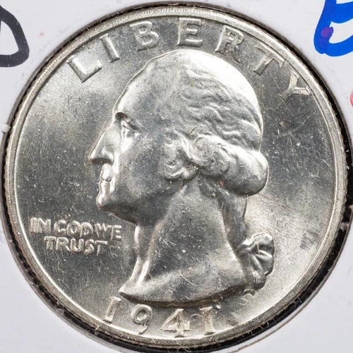 1941-D CH BU Uncirculated Washington Silver Quarter, Denver Mint