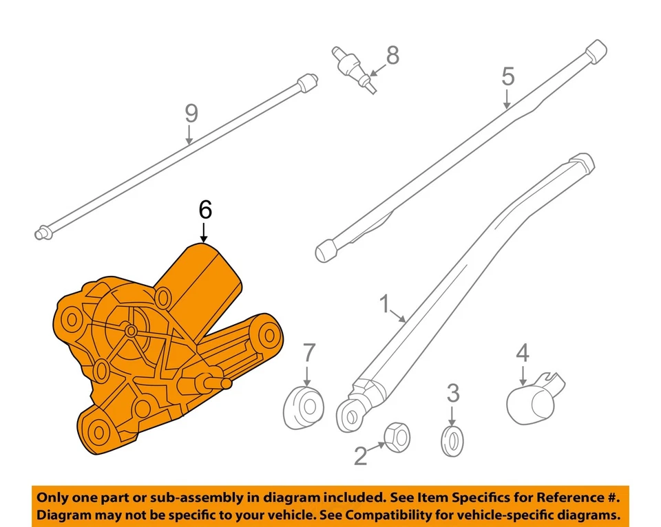 Motor de limpador de vidro traseiro usado serve: 2014 BMW X1 grau A - Imagem 3 de 4