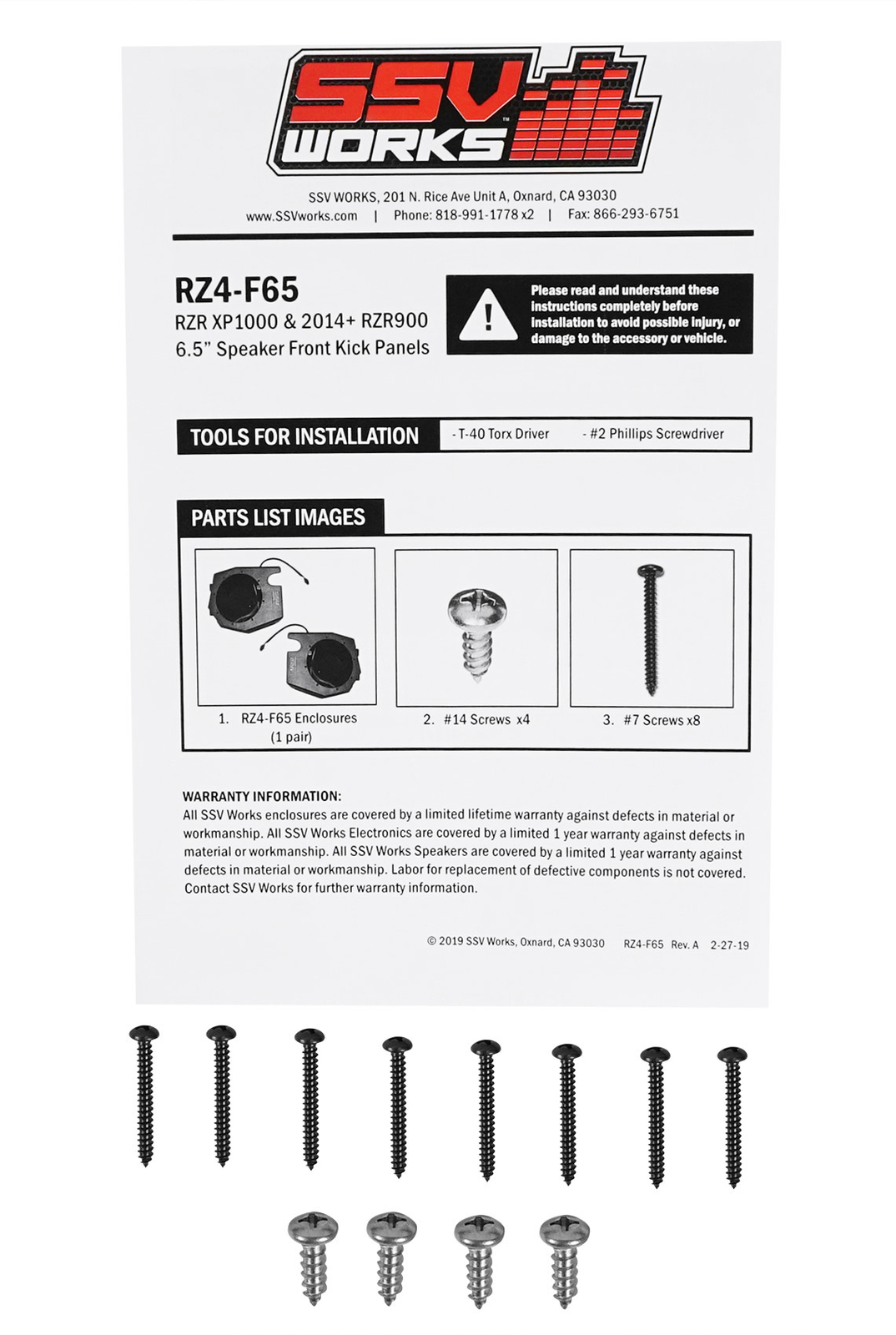 Передние панели динамиков SSV для Polaris RZR XP Turbo XPTurbo 2015-2018 годов выпуска