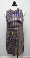 Chaps Casual Shift Dress Geometric Print High Neck Sleeveless Women's Small New