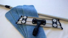 16" Microfiber Mop Kit, Telescopic Pole, Aluminum Mop Frame + 6 Wet Mop Pads