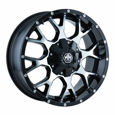 MAYHEM 8015 Warrior 17X9 6x135/6x139.7 ET-12 Black w/Machined Face (Qty of 1)