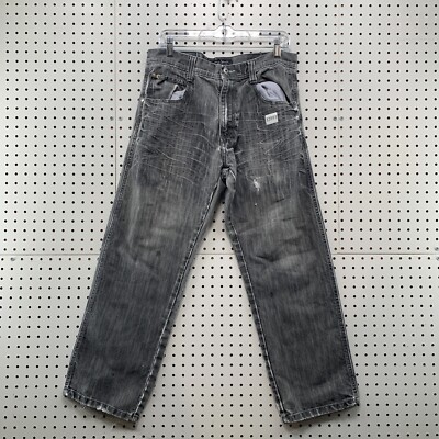 Vintage Y2K SouthPole Black Denim Jeans Mens FITS 33x28 Hip Hop