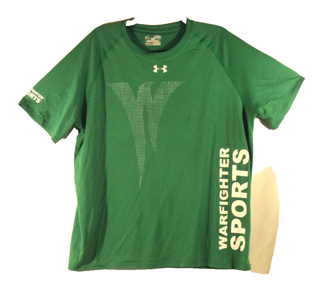 Under Armour Mens Warfighter Sports Green XL Compression Active Tee