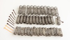 Lot of 40 Vintage 1950s Wire Hair Brush Rollers MESH CURLERS 3 Different Sizes