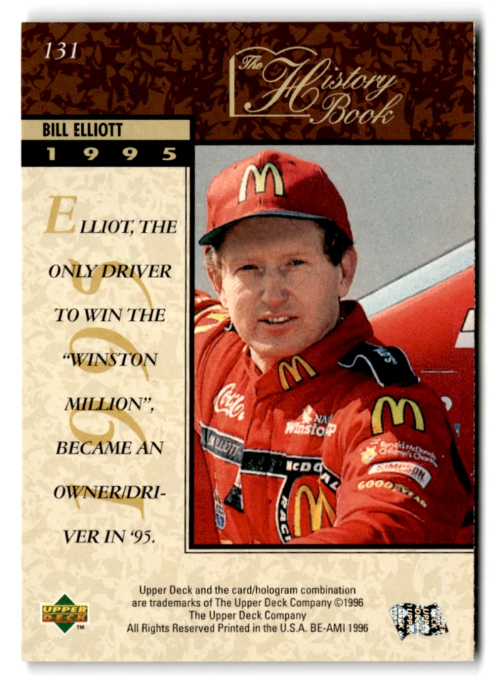 1996 Upper Deck #131 Bill Elliott NM-MT HB ID:77689 - Image 2 of 2