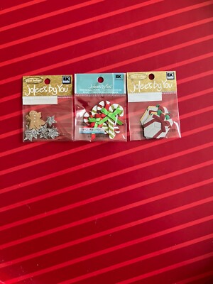 LOT OF 3 SMALL RARE GINGERBREAD MEN - CANDY CANES - PRESENTS by Jolee's #J103