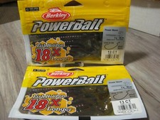 2 Packs Berkley Soft Fishing PowerBait 7" Power Worms / Watermelon Red Glitter