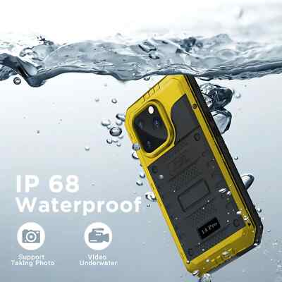 IP68 Wasserdicht Metall Hülle iPhone 16 15 14 13 12 11 XS XR 8 7 Pro Max Plus