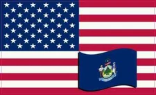 5×3 America and Maine Flag Magnet Vinyl StateCar Truck Bumper Magnets