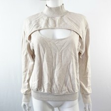 Anthropologie T La Cream Long Sleeve Keyhole Sweatshirt Jumper Womens S