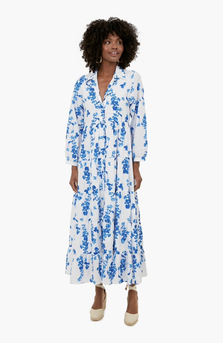 NWT Tuckernuck Ro's Garden Blue Jinette Dress, XS | eBay