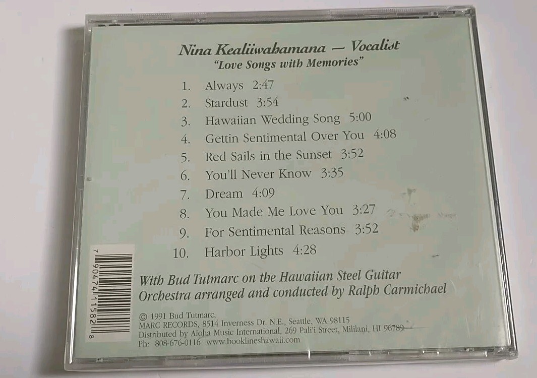 Love Songs With Memories by Nina Keali'iwahamana (CD, Sep