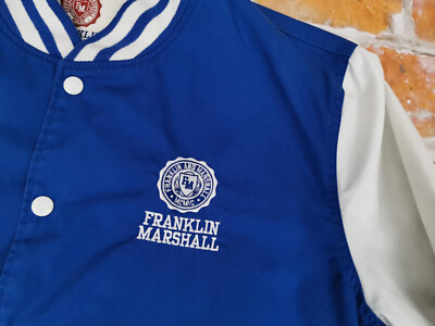 Franklin And Marshall VARSITY Baseball Jacket Blue White Vintage
