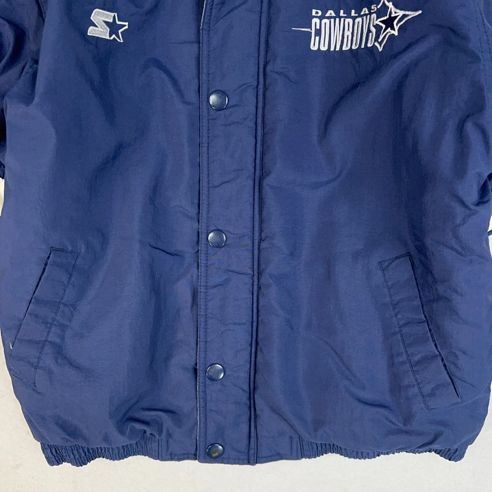 Chaqueta De Colección Dallas Cowboys Niños Mediana Azul Blanco Starter NFL Fútbol Invierno Foto 3 de 4