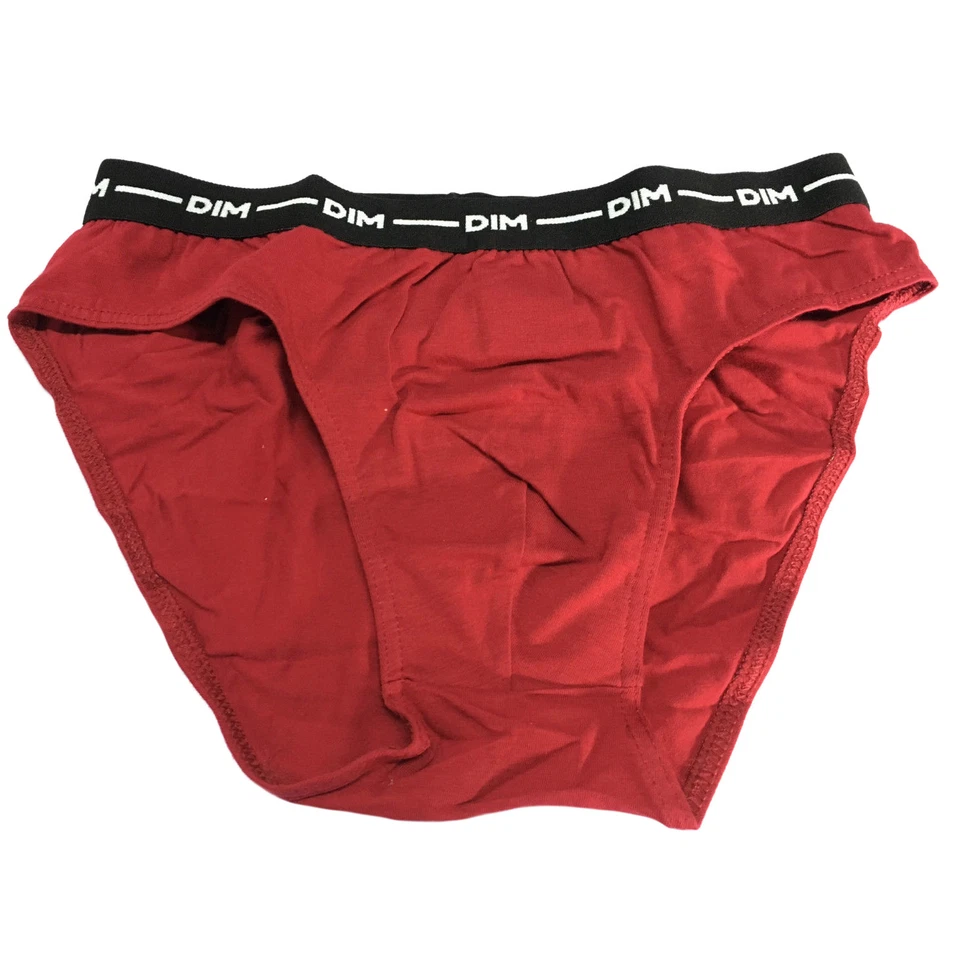 DIM 2 slip uomo taille basse 96% cotone 4% elastan beige e rosso scuro — 第 3/3 张图片
