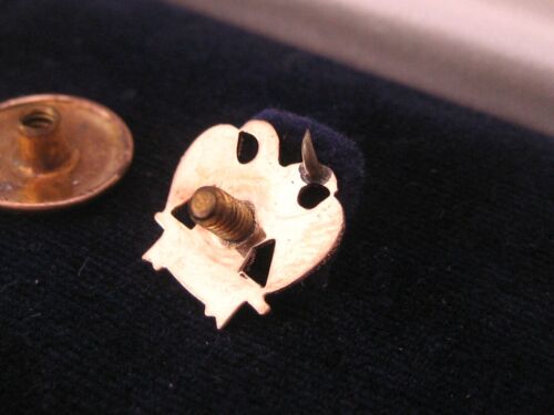 Antique Masonic 14K Gold Enamel Masons 32nd Degree Engrave Eagle Lapel Tie Pin - Picture 9 of 11