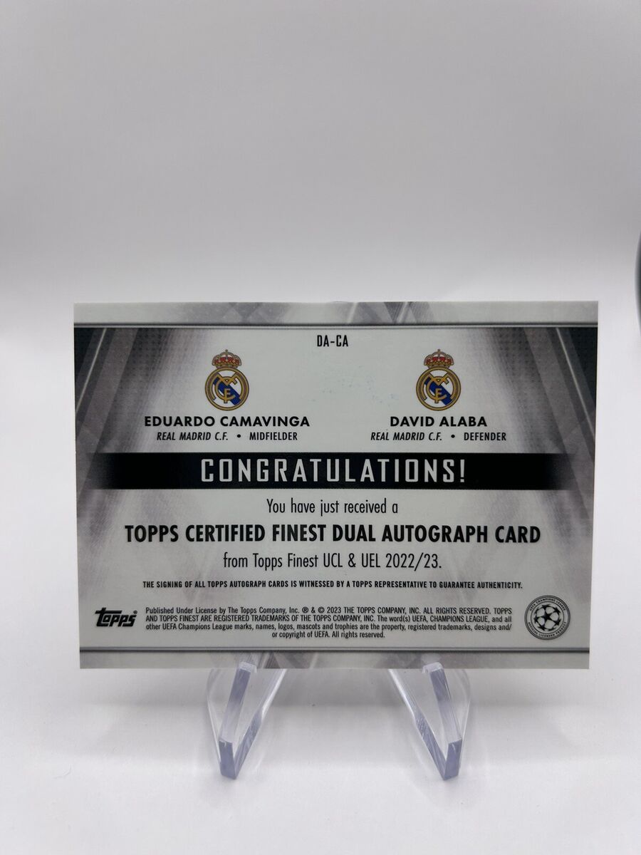 2023 Topps Finest UEFA Eduardo Camavinga David Alaba Dual Auto Gold /50  Madrid