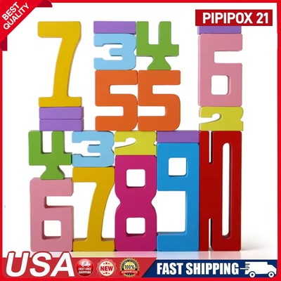 Wooden Number Building Block (1 Box) Creative Montessori Stacking Toys Kids Toys
