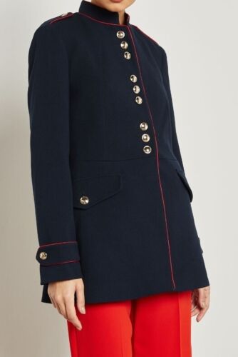 Mango Suit Womens Navy Military Coat Size S - image 1