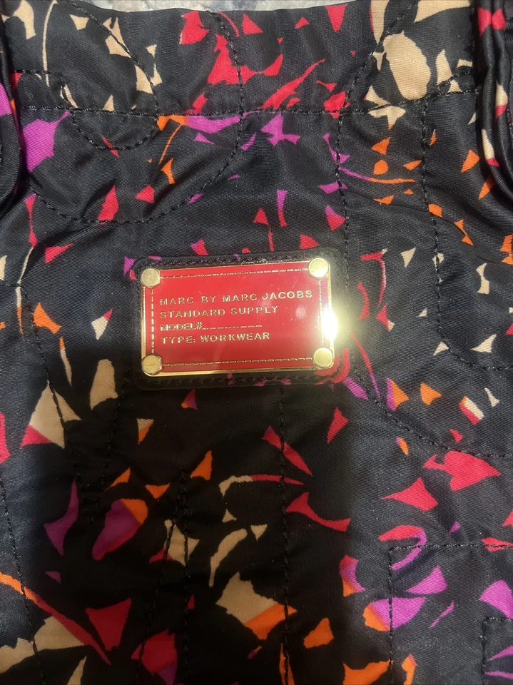 Bolso de Mano Marc Jacobs Libro Acolchado Nylon Multi Shopper Negro Rosa Púrpura XL Foto 2 de 4