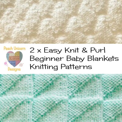 Strickmuster für Babydecken x 2, einfache Dreiecke & schillernde Diamanten DK