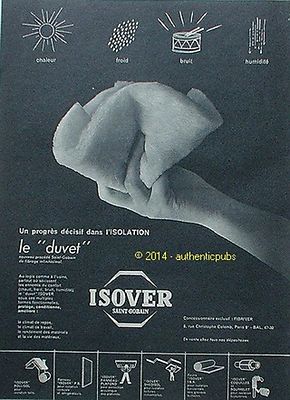 SAINT GOBAIN ISOVER LE DUVET ISOLATION 1960 FRENCH AD PUB VINTAGE ADVERTISEMENT