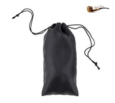 BLACK FABRIC POUCH BAG for WOODEN TOBACCO SMOKING PIPE Black 