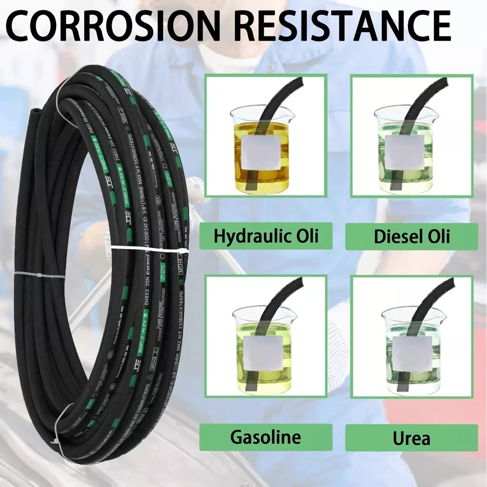 1/2 in x 100 ft,3988 PSI Hydraulic Oil Hose, High-Tensile Steel Wire Braid-New - Image 4 of 4