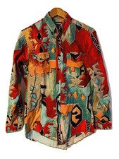 Vintage Wrangler Cowboy Cut Regular Fit 15 1/2-34 Abstract Western Button Shirt
