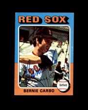 Bernie Carbo Hand Signed 1975 Topps Boston Red Sox Autograph