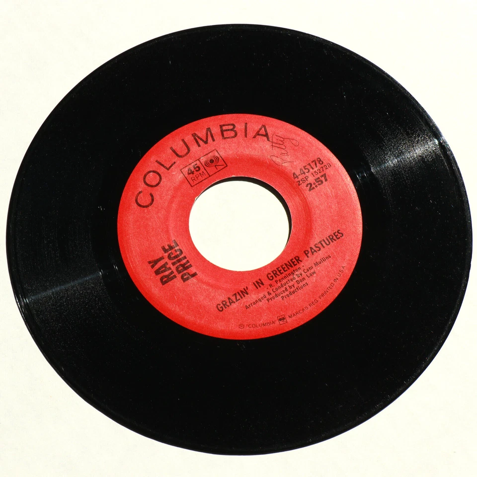 Ray Price –For The Good Times/Grazin' In Greener Pastures 45 rpm Vinyl 7" Single Foto 4 de 4