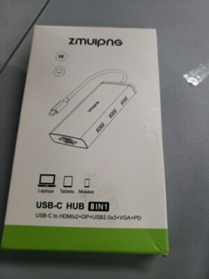 Zmuipng 8-in-1 USB-C Docking Station Multiple Monitor Hub Adapter (M337)