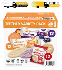 HappyBABY Organics Teethers  Teether Crackers, Variety Pack, 36 ct.