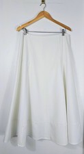 O.P. On Parks Womens White Satin Feel A-Line Maxi Skirt Full Lined Luxe Size 14 