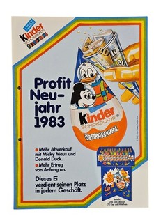 Foglio pubblicitario 1983 Disney nello spazio profitto capodanno 1983 display 216/72 cappelli