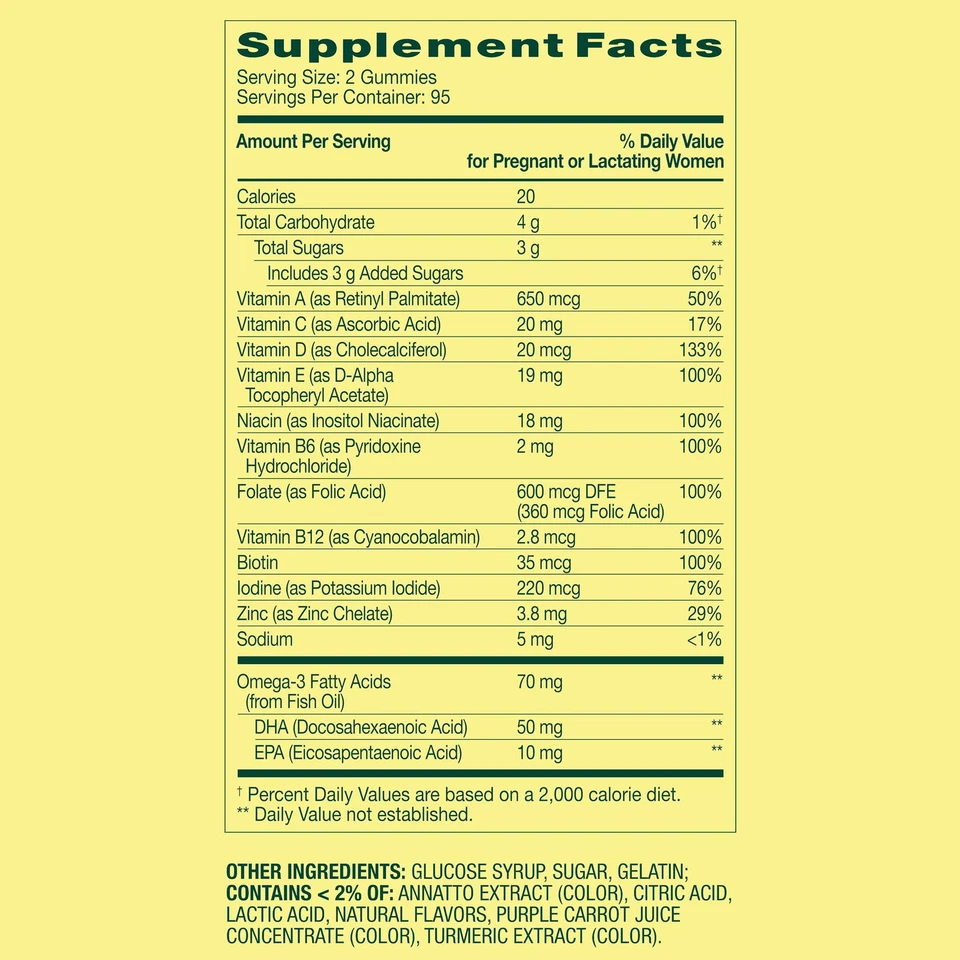 Spring Valley Prenatal Multivitamin Gummies with DHA and Folic Acid, 190 Count - Image 3 of 4