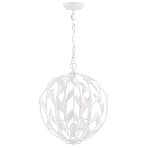Broche 4-Light 19" Chandelier in Matte White - Picture 4 of 5