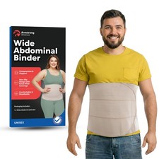 Plus Size Abdominal Binder Post Surgery Tummy Tuck | 4XL (81" to 91"), Beige