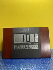SkyScan Retro Atomic Wall Desk Clock Wood Finish Model 86722 Tested Works