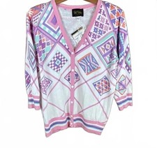 NWT Bob Mackie Wearable Art BOHO Cardigan Geometric Print Women's Size 1X
