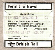 West Ealing 01 - PERTIS Permit to Travel - London W13 - GWML