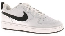 Image of Nike Junior Boys Trainers Court Borough Low 2 Leather Lace Up white UK Size